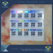 Etiqueta de código Qr con efecto de impresión de holograma